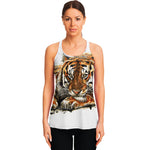Watercolor Tiger Print Women's Racerback Tank Top