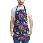 Watercolor Tropical Flower Pattern Print Apron