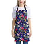 Watercolor Tropical Flower Pattern Print Apron