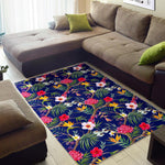 Watercolor Tropical Flower Pattern Print Area Rug GearFrost