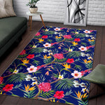 Watercolor Tropical Flower Pattern Print Area Rug GearFrost