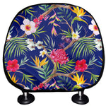 Watercolor Tropical Flower Pattern Print Car Headrest Covers