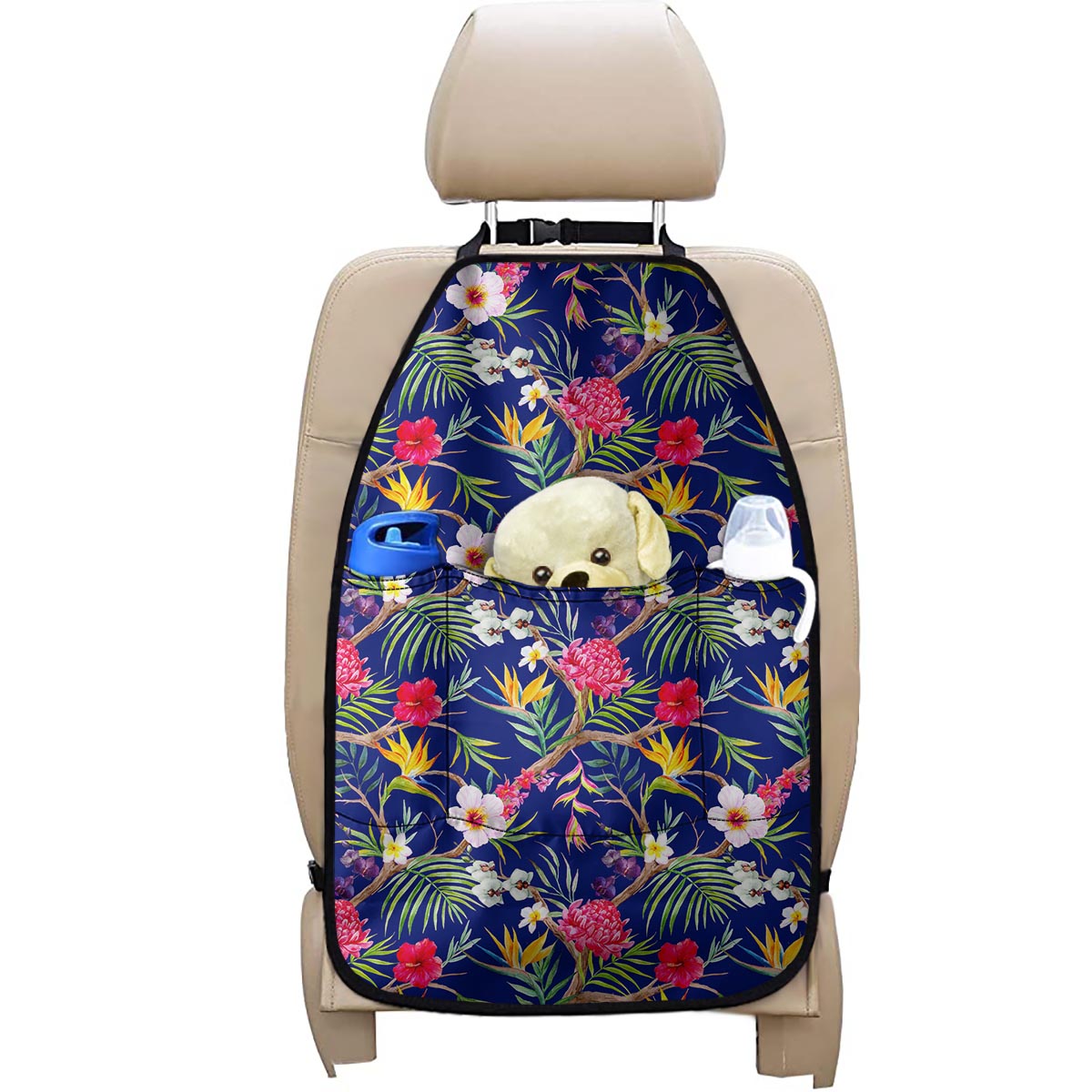 Watercolor Tropical Flower Pattern Print Car Seat Organizers