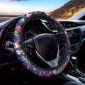 Watercolor Tropical Flower Pattern Print Car Steering Wheel Cover