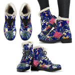 Watercolor Tropical Flower Pattern Print Comfy Boots GearFrost