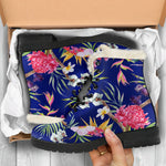 Watercolor Tropical Flower Pattern Print Comfy Boots GearFrost