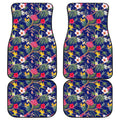 Watercolor Tropical Flower Pattern Print Front and Back Car Floor Mats
