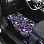 Watercolor Tropical Flower Pattern Print Front and Back Car Floor Mats