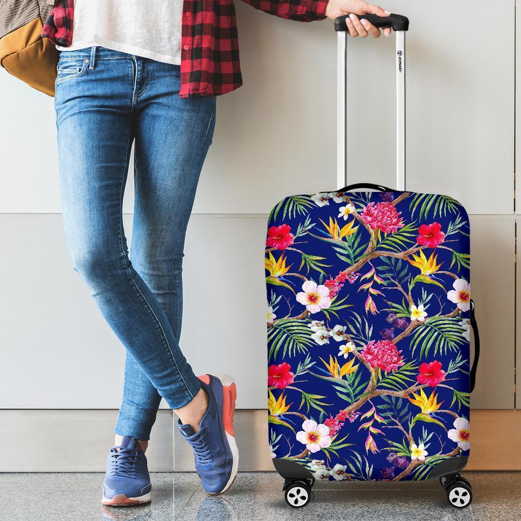 Watercolor Tropical Flower Pattern Print Luggage Cover GearFrost