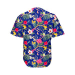 Watercolor Tropical Flower Pattern Print Men's Baseball Jersey