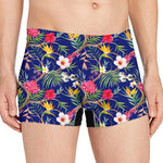 Watercolor Tropical Flower Pattern Print Men's Boxer Briefs
