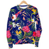 Watercolor Tropical Flower Pattern Print Men's Crewneck Sweatshirt GearFrost