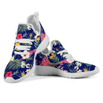 Watercolor Tropical Flower Pattern Print Mesh Knit Shoes GearFrost