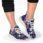 Watercolor Tropical Flower Pattern Print Mesh Knit Shoes GearFrost