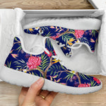 Watercolor Tropical Flower Pattern Print Mesh Knit Shoes GearFrost
