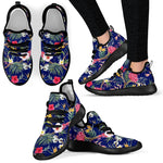 Watercolor Tropical Flower Pattern Print Mesh Knit Shoes GearFrost