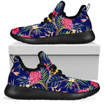 Watercolor Tropical Flower Pattern Print Mesh Knit Shoes GearFrost
