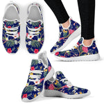 Watercolor Tropical Flower Pattern Print Mesh Knit Shoes GearFrost