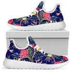 Watercolor Tropical Flower Pattern Print Mesh Knit Shoes GearFrost