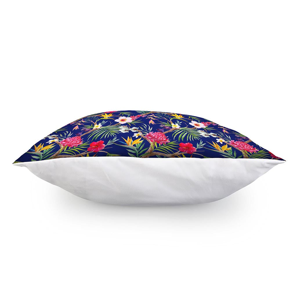 Watercolor Tropical Flower Pattern Print Pillow Cover