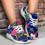 Watercolor Tropical Flower Pattern Print Sport Shoes GearFrost