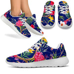 Watercolor Tropical Flower Pattern Print Sport Shoes GearFrost