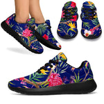 Watercolor Tropical Flower Pattern Print Sport Shoes GearFrost