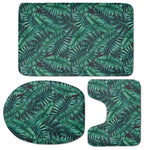 Watercolor Tropical Leaf Pattern Print 3 Piece Bath Mat Set
