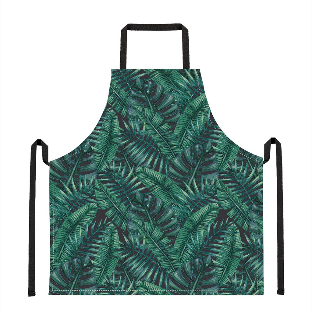 Watercolor Tropical Leaf Pattern Print Apron