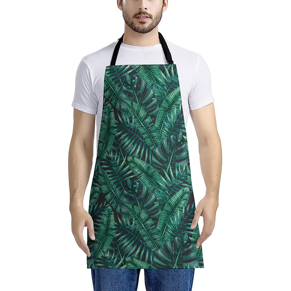 Watercolor Tropical Leaf Pattern Print Apron