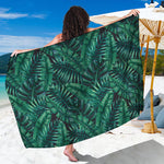 Watercolor Tropical Leaf Pattern Print Beach Sarong Wrap