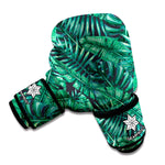 Watercolor Tropical Leaf Pattern Print Boxing Gloves