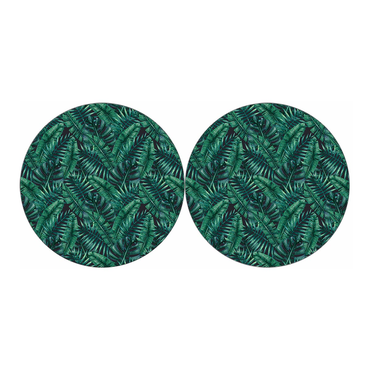 Watercolor Tropical Leaf Pattern Print Car Coasters