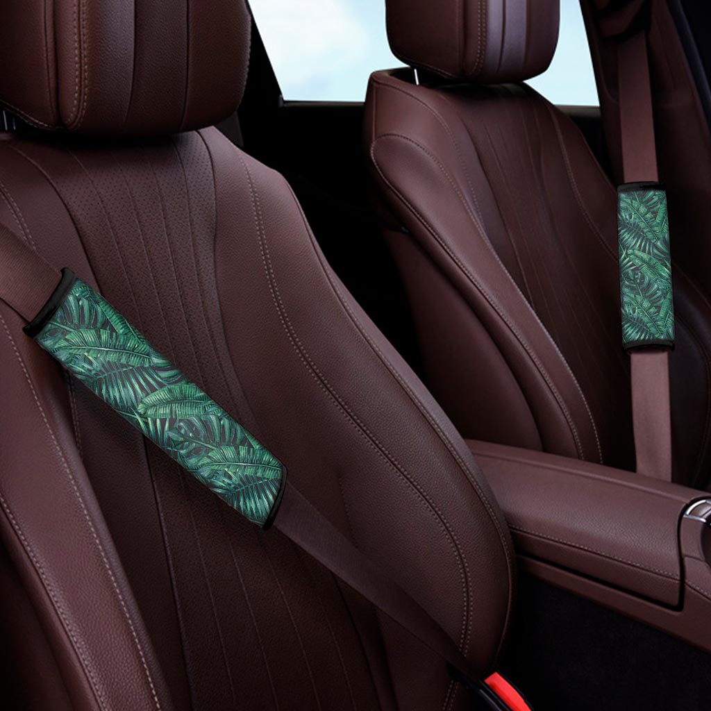 Watercolor Tropical Leaf Pattern Print Car Seat Belt Covers