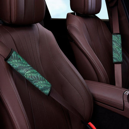 Watercolor Tropical Leaf Pattern Print Car Seat Belt Covers