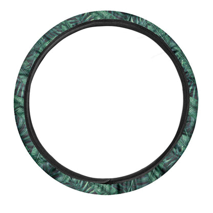 Watercolor Tropical Leaf Pattern Print Car Steering Wheel Cover
