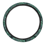 Watercolor Tropical Leaf Pattern Print Car Steering Wheel Cover