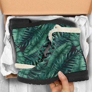 Watercolor Tropical Leaf Pattern Print Comfy Boots GearFrost