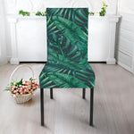 Watercolor Tropical Leaf Pattern Print Dining Chair Slipcover