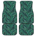 Watercolor Tropical Leaf Pattern Print Front and Back Car Floor Mats