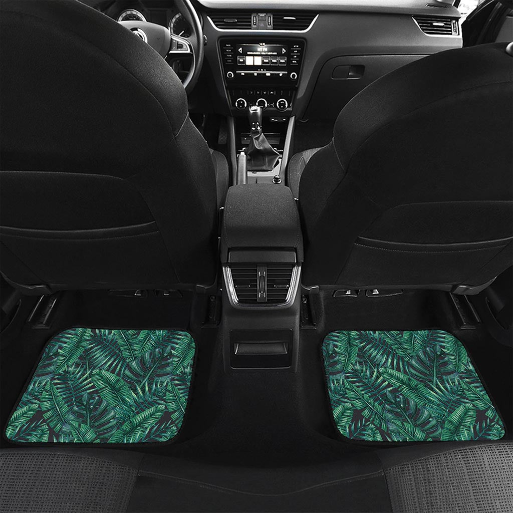 Watercolor Tropical Leaf Pattern Print Front and Back Car Floor Mats
