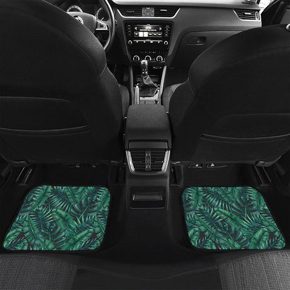 Watercolor Tropical Leaf Pattern Print Front and Back Car Floor Mats
