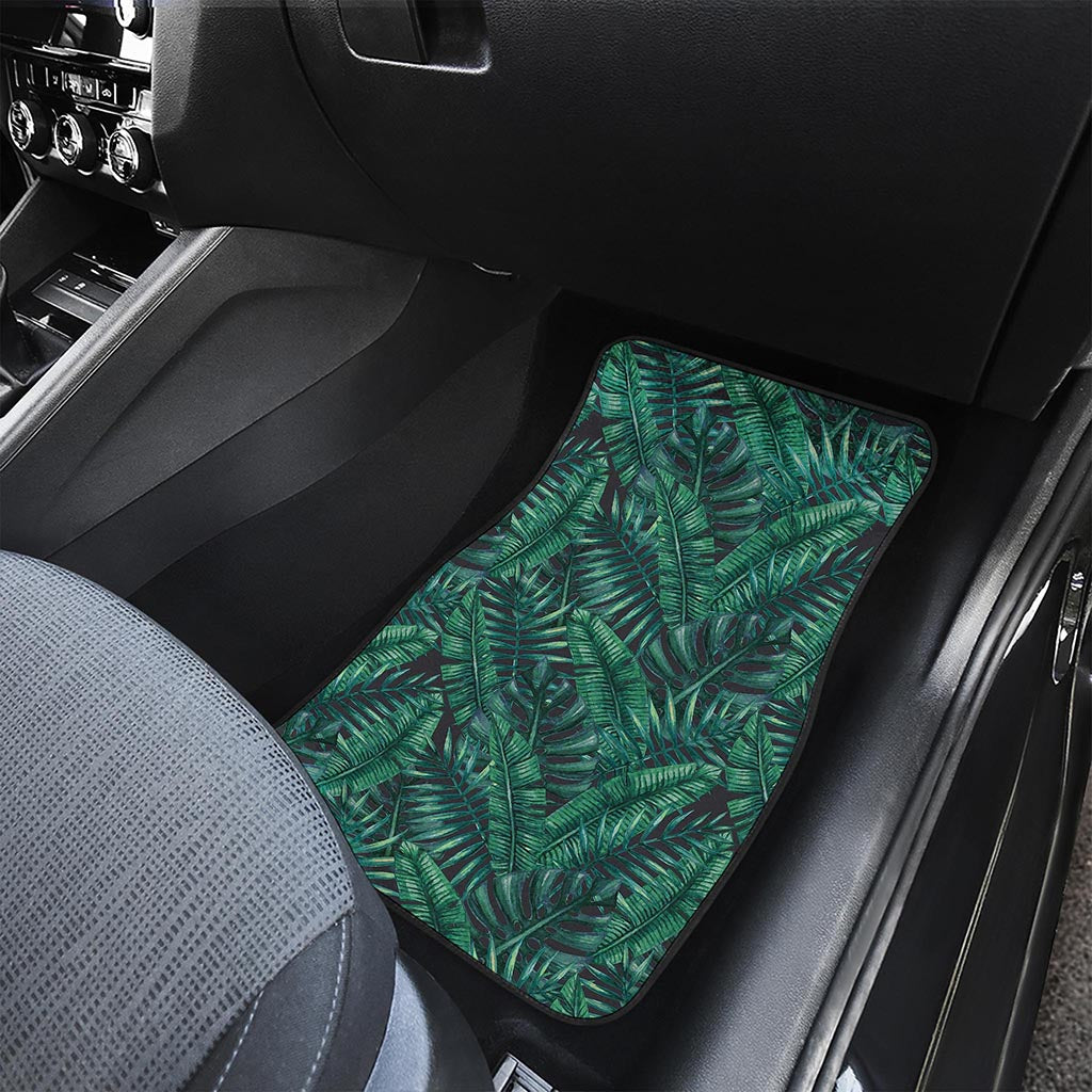 Watercolor Tropical Leaf Pattern Print Front and Back Car Floor Mats
