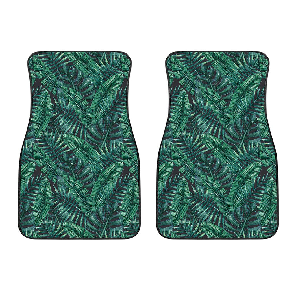 Watercolor Tropical Leaf Pattern Print Front Car Floor Mats