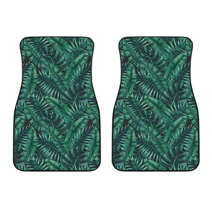 Watercolor Tropical Leaf Pattern Print Front Car Floor Mats