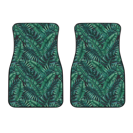 Watercolor Tropical Leaf Pattern Print Front Car Floor Mats