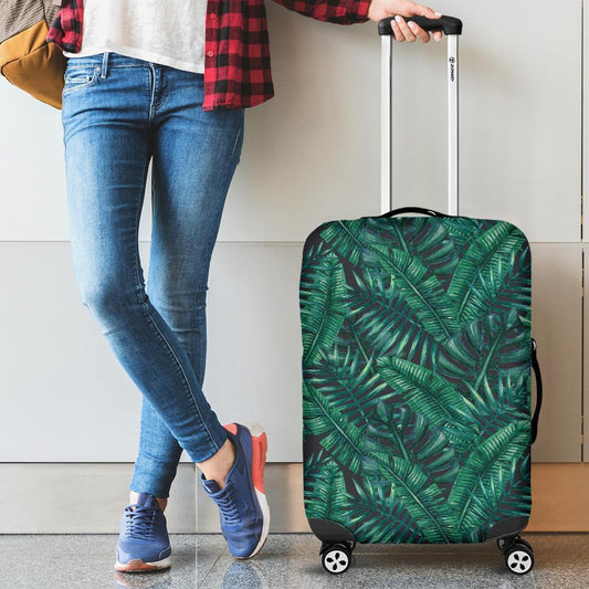 Watercolor Tropical Leaf Pattern Print Luggage Cover GearFrost