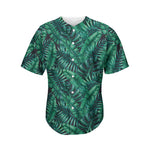 Watercolor Tropical Leaf Pattern Print Men's Baseball Jersey