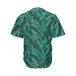 Watercolor Tropical Leaf Pattern Print Men's Baseball Jersey