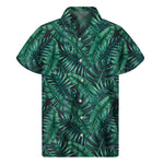 Watercolor Tropical Leaf Pattern Print Men's Short Sleeve Shirt